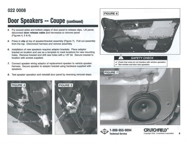 Crutchfield Mastersheet For DIY Stereo And Speaker Removal